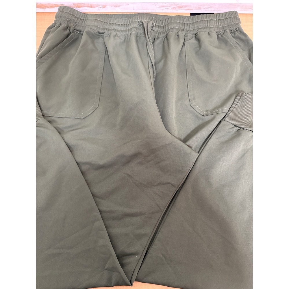 Karisma Threads Olive Green Cargo Jogger Pants 2XL Elastic Waist Drawstring